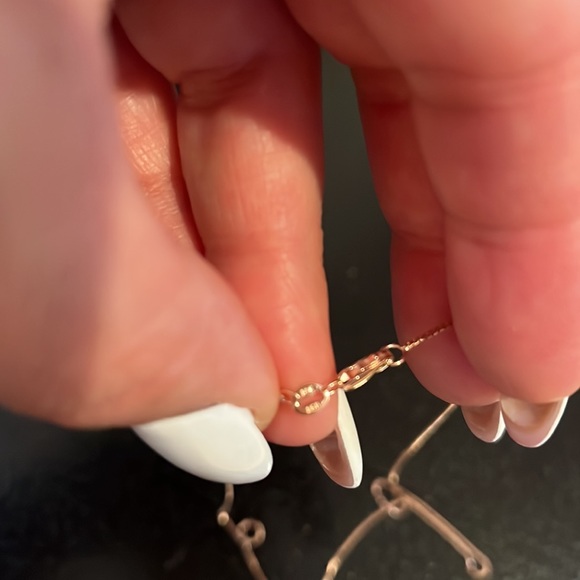 14k Rose Gold Solid 0.9mm Box Link Chain Necklace - Picture 4 of 4